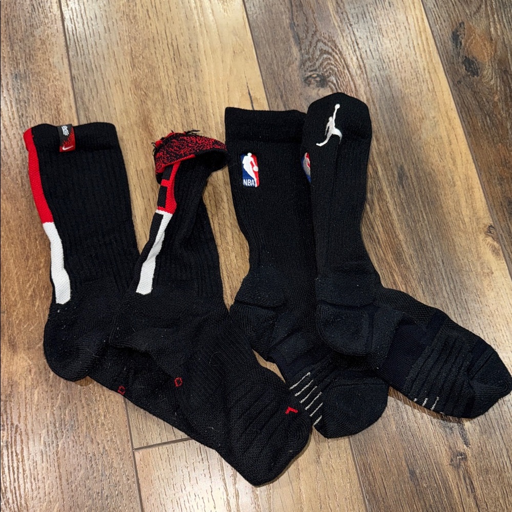 NBA Black and Red Athletic Crew Socks